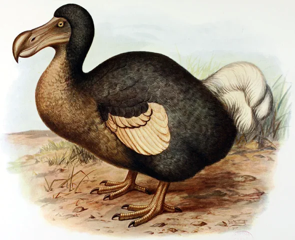 Dodo Raphus cucullatus in Rothschild's "Extinct Birds" (1907)