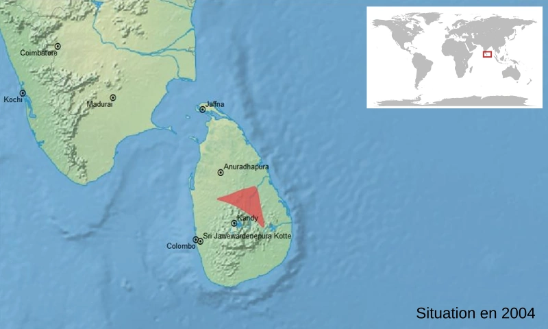 Brown-eared shrub frog (Pseudophilautus regius) map