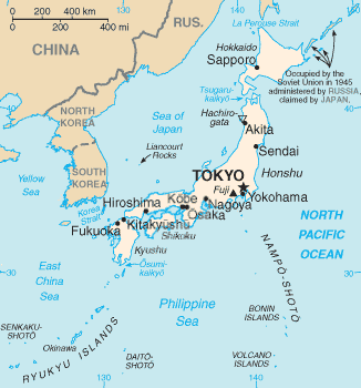 Japan sea map